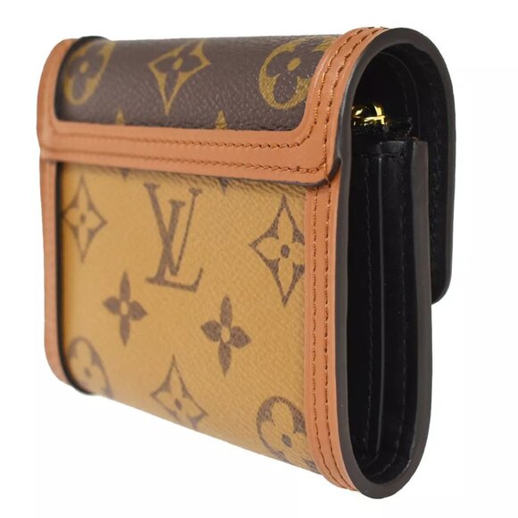 LOUIS VUITTON DAUPHINE COMPACT TRIFOLD WALLET MONOGRAM REVERSE LEATHER 50RC365 - Picture 12 of 14